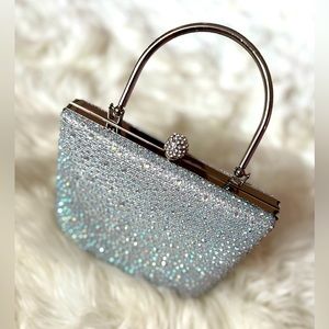 Silver Clutch Handbag Women’s Purse